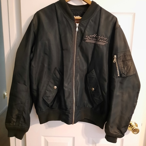 Harley-Davidson Other - Harley Davidson Bomber Jacket, Mens Medium, Black